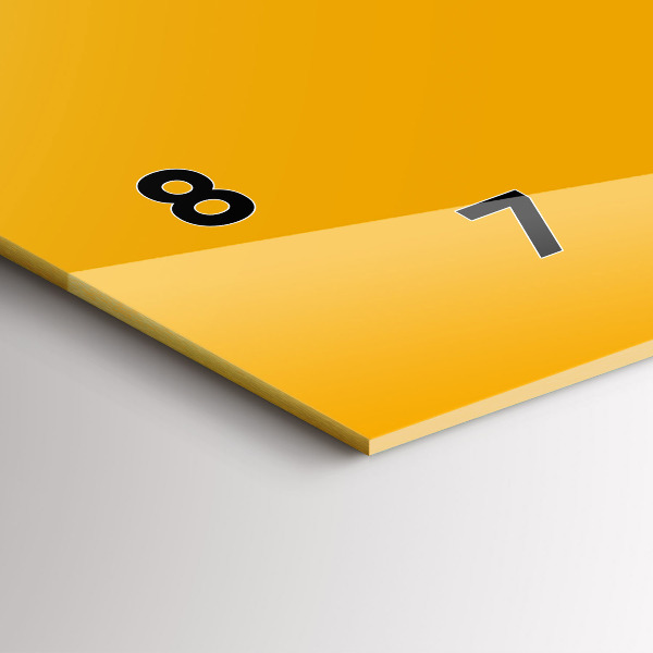 Ceas orizontale de perete din sticlă Culoare: galben-auriu