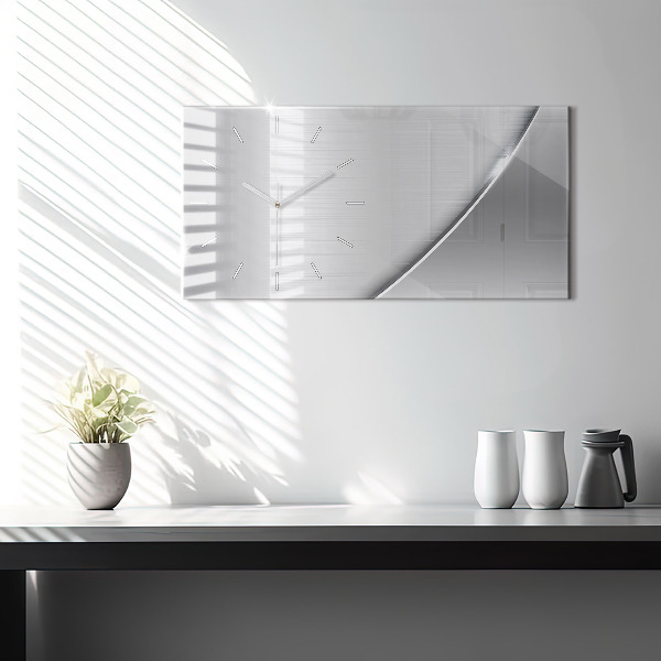 Ceas orizontale de perete din sticlă Model argintiu