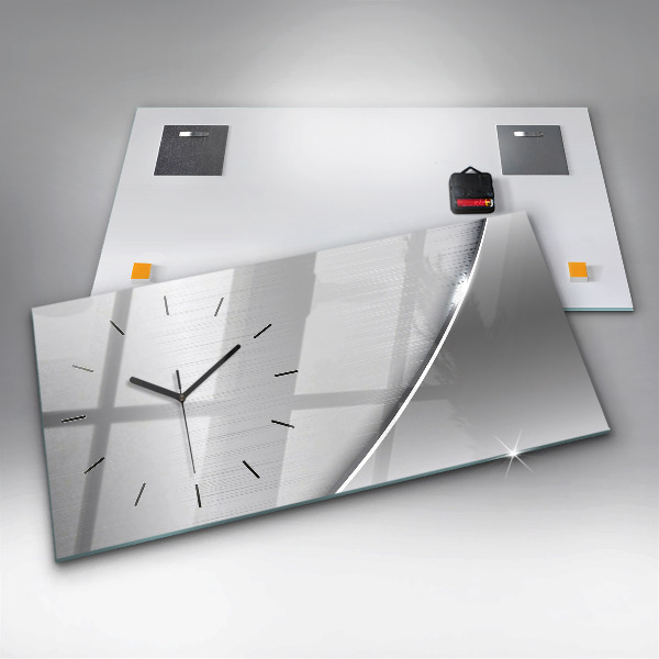 Ceas orizontale de perete din sticlă Model argintiu