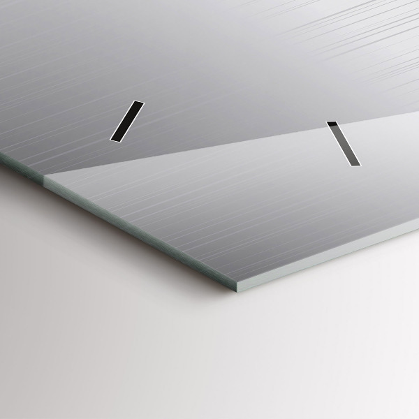 Ceas orizontale de perete din sticlă Model argintiu