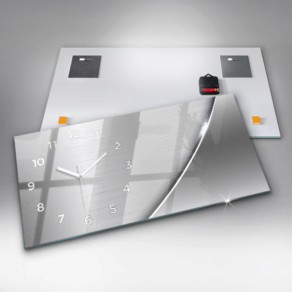 Ceas orizontale de perete din sticlă Model argintiu