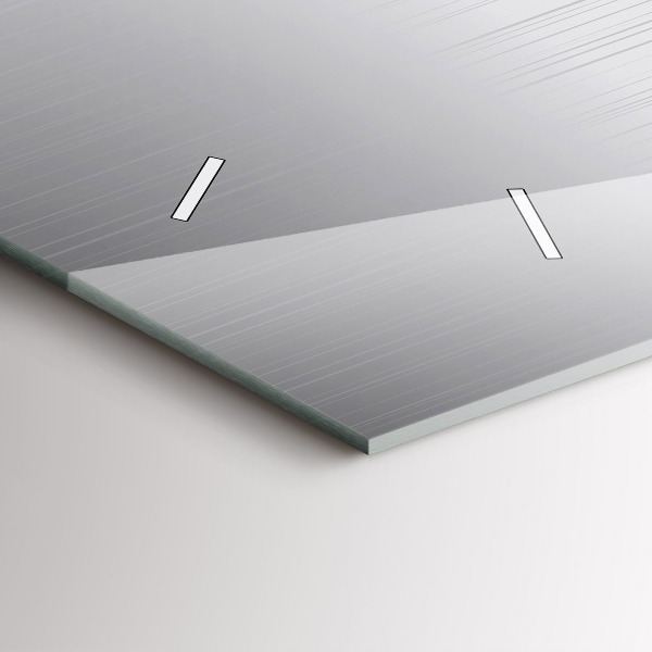 Ceas orizontale de perete din sticlă Model argintiu