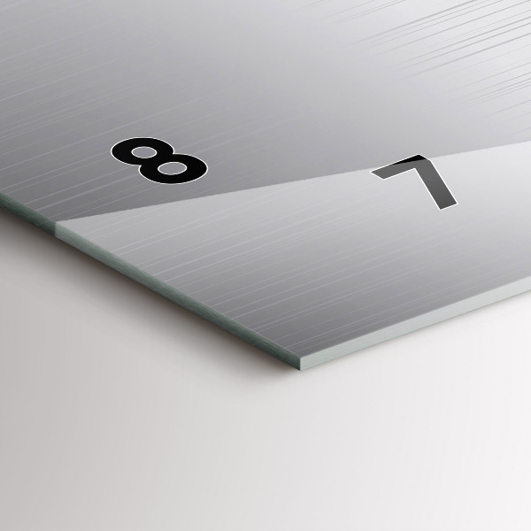 Ceas orizontale de perete din sticlă Model argintiu