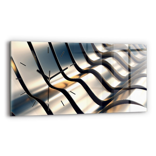 Ceas orizontale de perete din sticlă Model argintiu