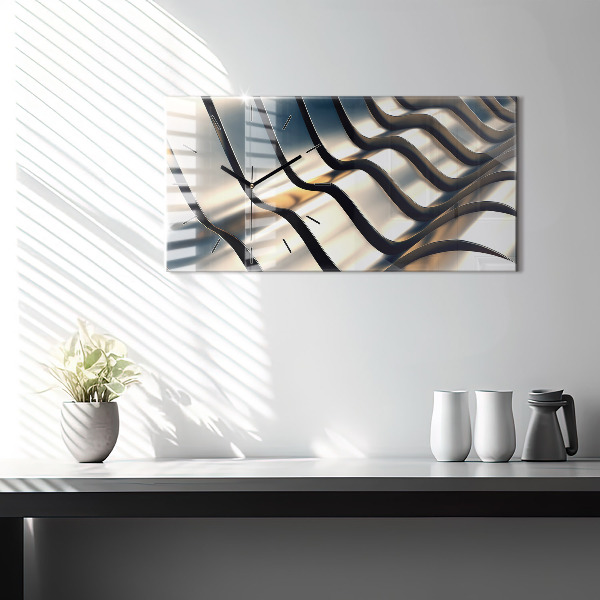 Ceas orizontale de perete din sticlă Model argintiu