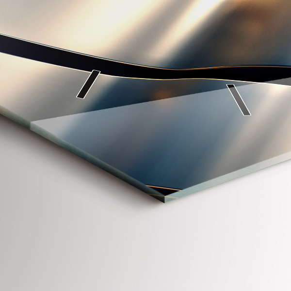 Ceas orizontale de perete din sticlă Model argintiu