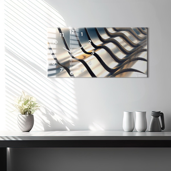 Ceas orizontale de perete din sticlă Model argintiu