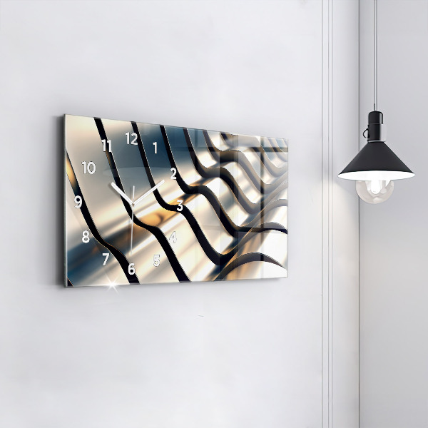 Ceas orizontale de perete din sticlă Model argintiu