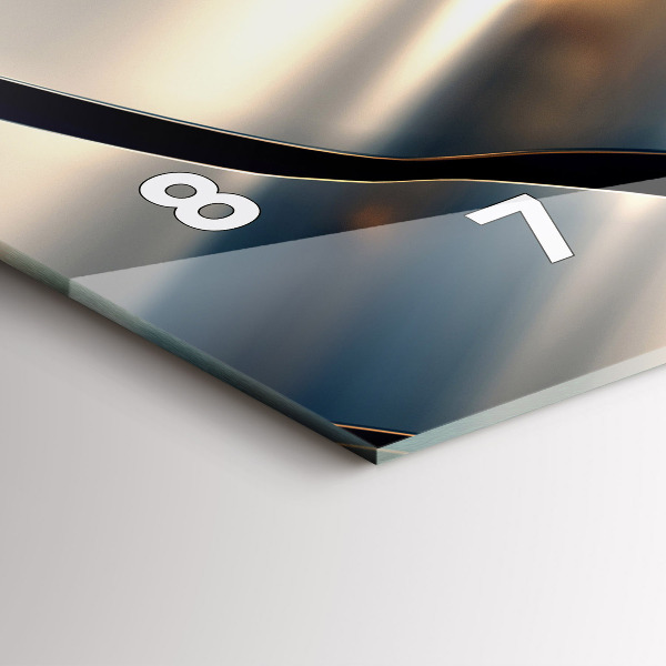 Ceas orizontale de perete din sticlă Model argintiu