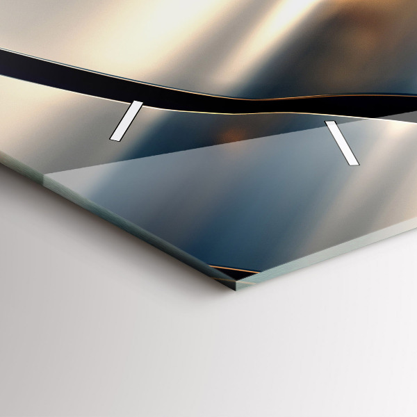 Ceas orizontale de perete din sticlă Model argintiu