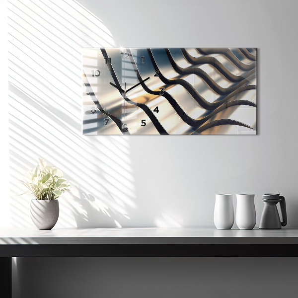 Ceas orizontale de perete din sticlă Model argintiu