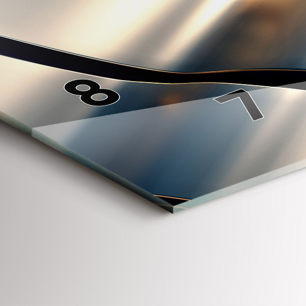 Ceas orizontale de perete din sticlă Model argintiu