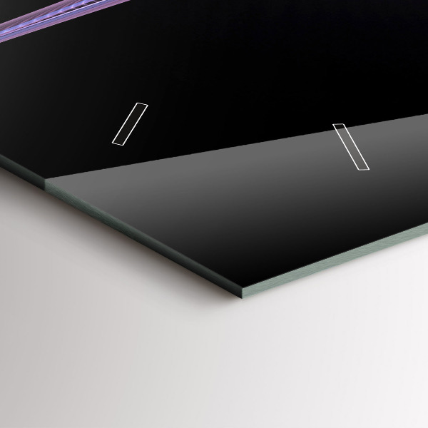 Ceas orizontale de perete din sticlă Abstracție violet