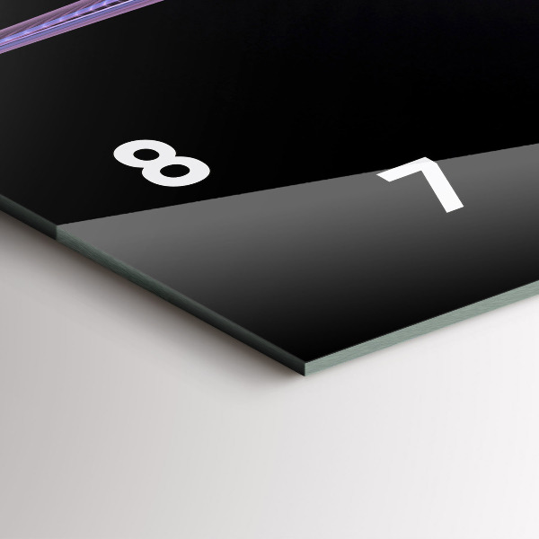 Ceas orizontale de perete din sticlă Abstracție violet