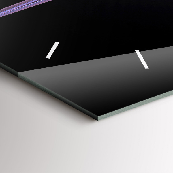 Ceas orizontale de perete din sticlă Abstracție violet