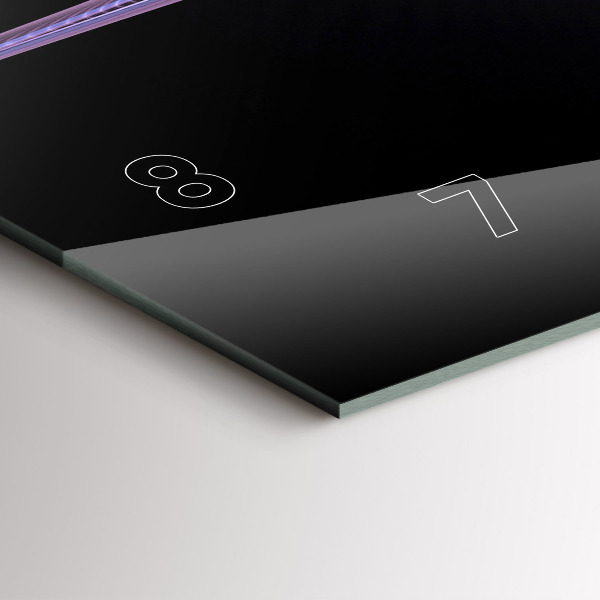 Ceas orizontale de perete din sticlă Abstracție violet