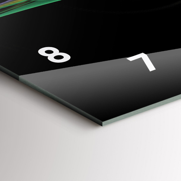 Ceas orizontale de perete din sticlă Abstracția verde