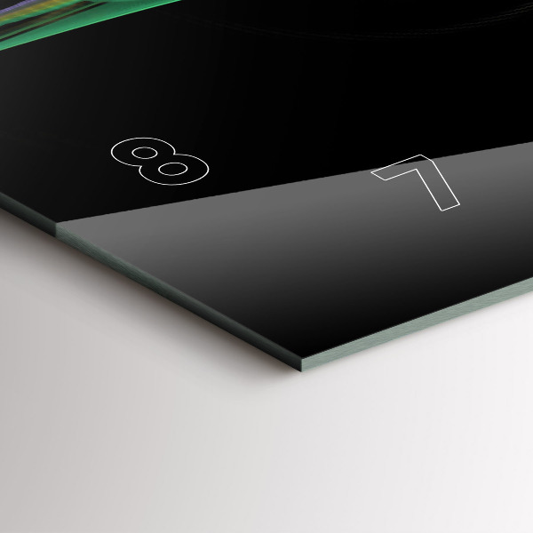 Ceas orizontale de perete din sticlă Abstracția verde