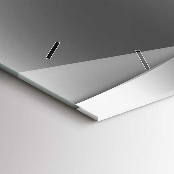 Ceas orizontale de perete din sticlă Linii de argint