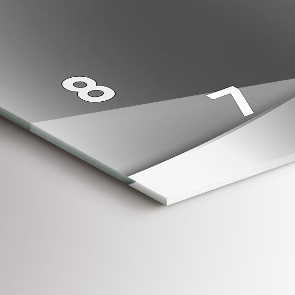 Ceas orizontale de perete din sticlă Linii de argint