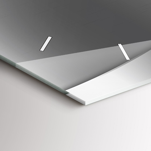 Ceas orizontale de perete din sticlă Linii de argint