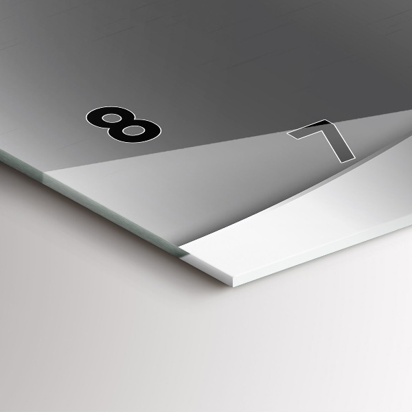 Ceas orizontale de perete din sticlă Linii de argint