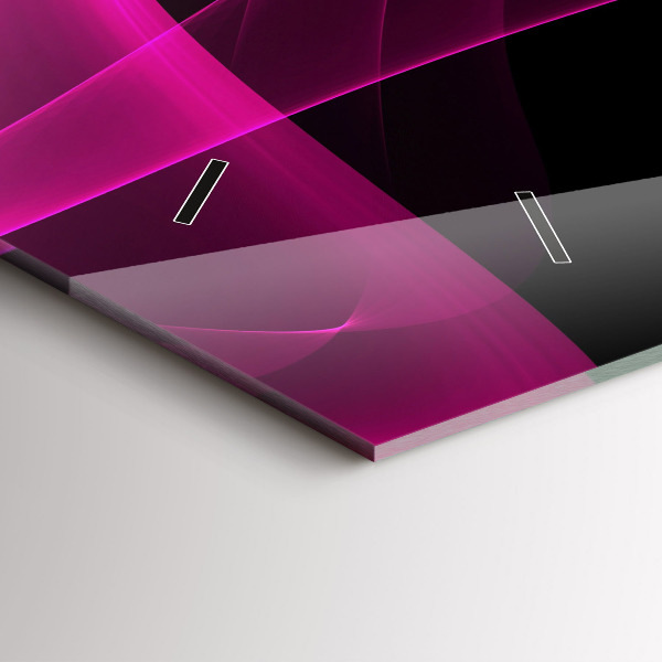 Ceas orizontale de perete din sticlă Abstracție roz