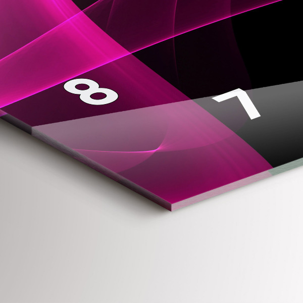 Ceas orizontale de perete din sticlă Abstracție roz