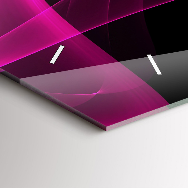 Ceas orizontale de perete din sticlă Abstracție roz