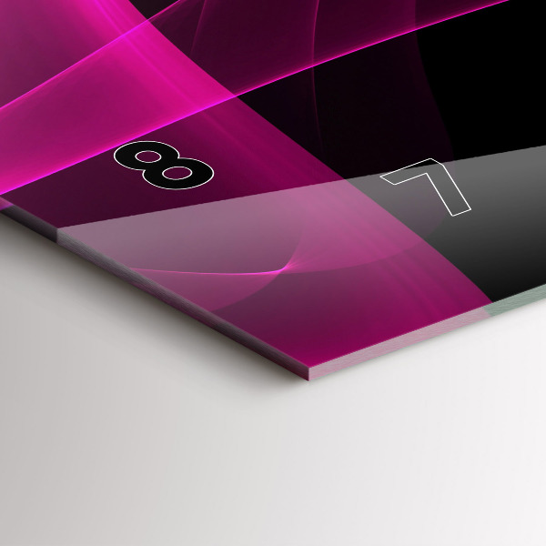 Ceas orizontale de perete din sticlă Abstracție roz