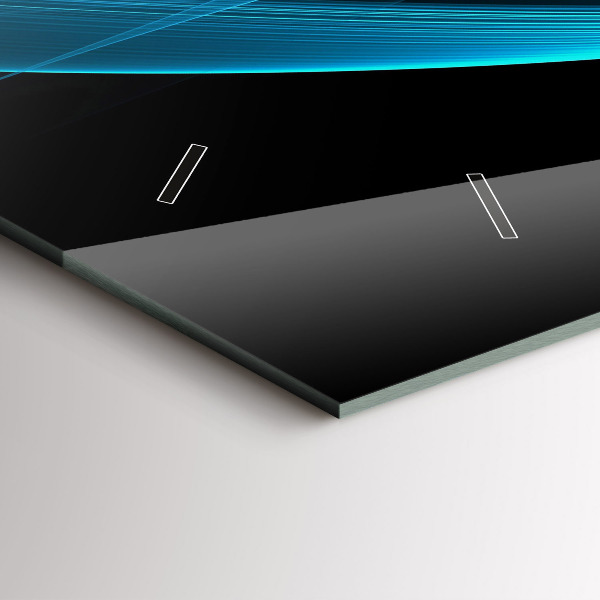 Ceas orizontale de perete din sticlă Abstracția albastră