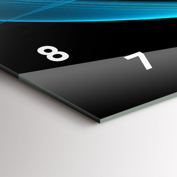 Ceas orizontale de perete din sticlă Abstracția albastră