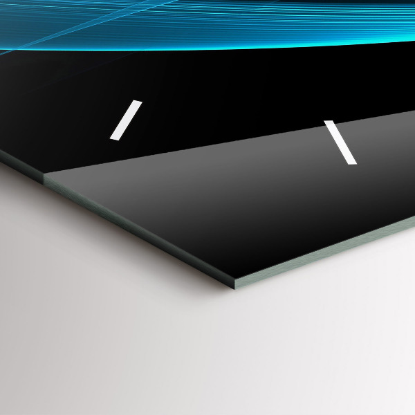 Ceas orizontale de perete din sticlă Abstracția albastră