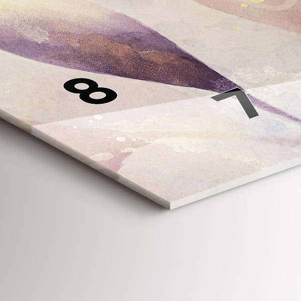 Ceas orizontale de perete din sticlă Frunze boho abstracte