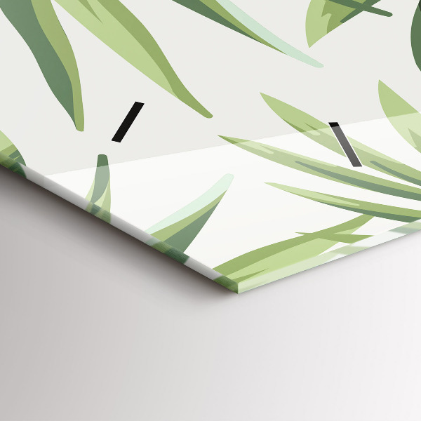 Ceas orizontale de perete din sticlă Model tropical