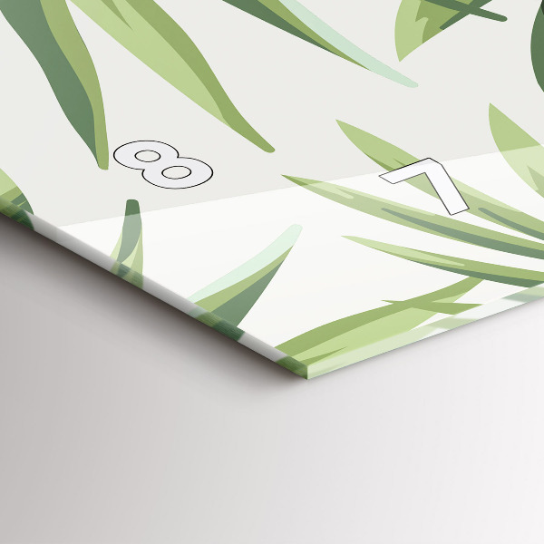 Ceas orizontale de perete din sticlă Model tropical