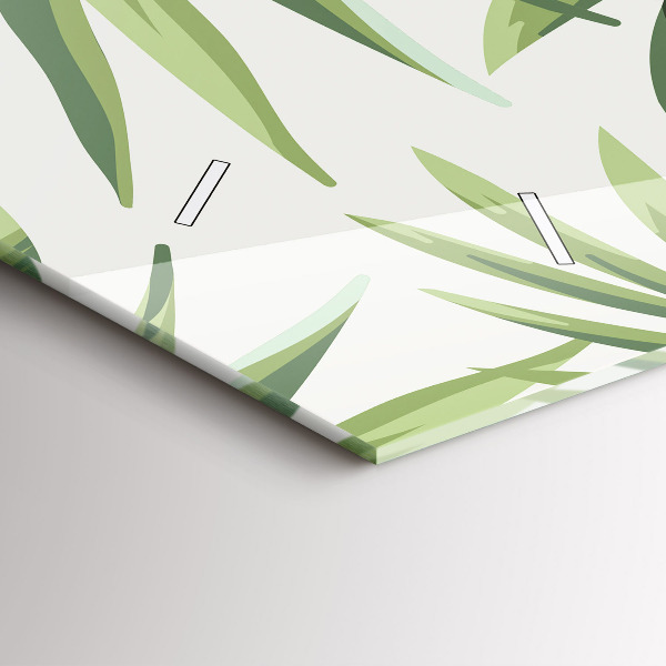 Ceas orizontale de perete din sticlă Model tropical