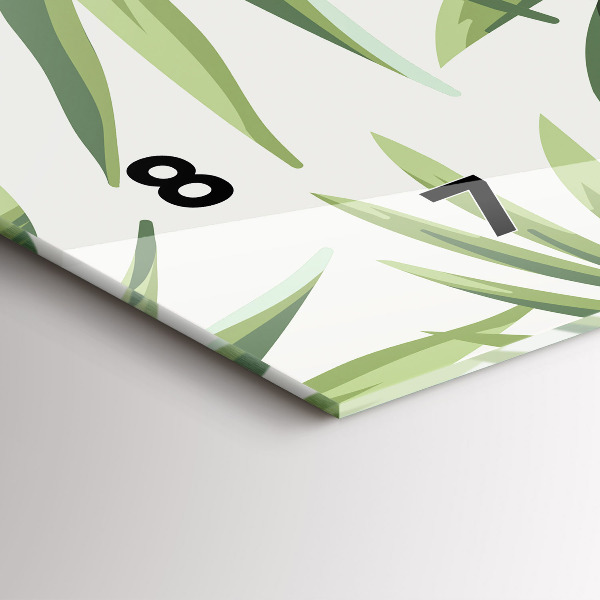 Ceas orizontale de perete din sticlă Model tropical