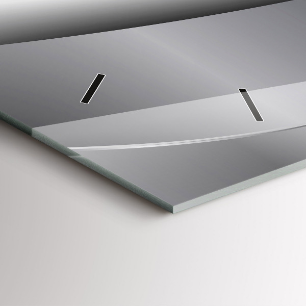 Ceas orizontale de perete din sticlă Abstracția argintului