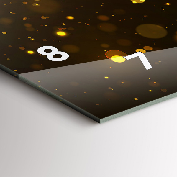 Ceas orizontale de perete din sticlă Polen auriu