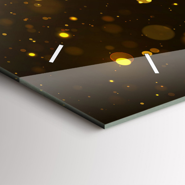 Ceas orizontale de perete din sticlă Polen auriu