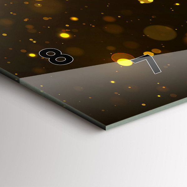 Ceas orizontale de perete din sticlă Polen auriu