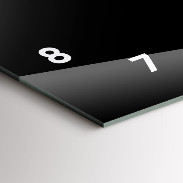 Ceas orizontale de perete din sticlă O ceașcă de cafea neagră