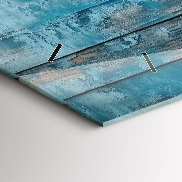 Ceas orizontale de perete din sticlă Placi albastre