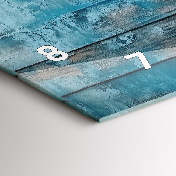 Ceas orizontale de perete din sticlă Placi albastre