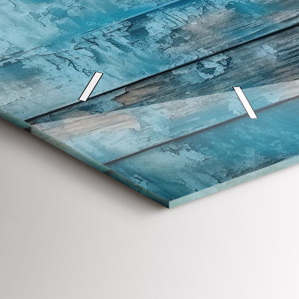 Ceas orizontale de perete din sticlă Placi albastre