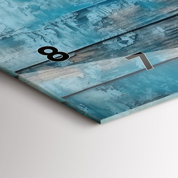 Ceas orizontale de perete din sticlă Placi albastre