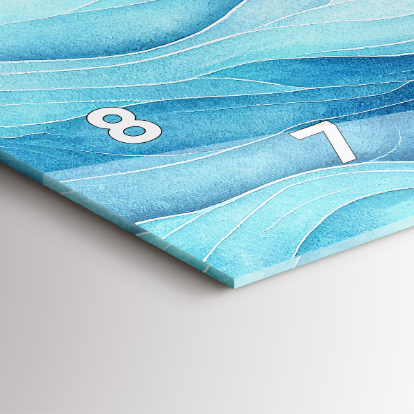 Ceas orizontale de perete din sticlă Nori albaștri