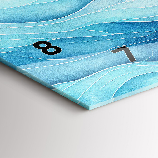 Ceas orizontale de perete din sticlă Nori albaștri