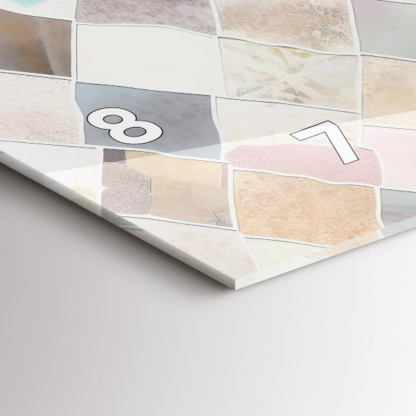 Ceas orizontale de perete din sticlă Placi colorate